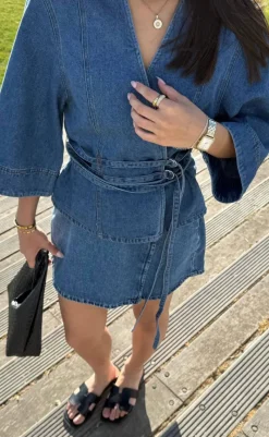 Outlet Bluse - Merie SS - Vintage Blue Wash Bluser