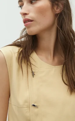 Discount Bluse - Pammi-G - Butter Yellow Melange Bluser