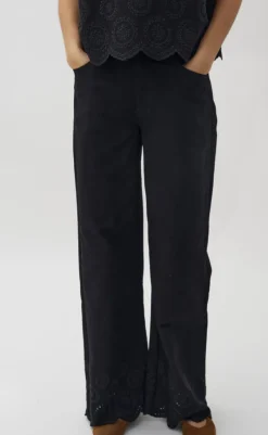 Bukser - Amarillo Scallop-G - Black Bukser & Jeans