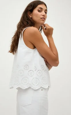 Online Bukser - Amarillo Scallop-G - White Bukser & Jeans