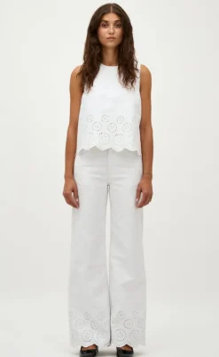 Online Bukser - Amarillo Scallop-G - White Bukser & Jeans