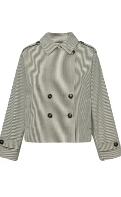 Clearance Jakke - Becker-G - Black Beige Stripe Jakker & Frakker|Alt Overtøj