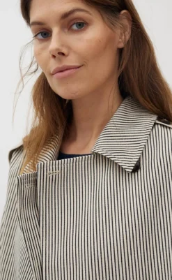 Clearance Jakke - Becker-G - Black Beige Stripe Jakker & Frakker|Alt Overtøj