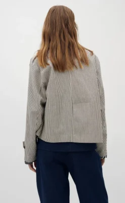 Clearance Jakke - Becker-G - Black Beige Stripe Jakker & Frakker|Alt Overtøj