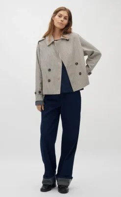 Clearance Jakke - Becker-G - Black Beige Stripe Jakker & Frakker|Alt Overtøj