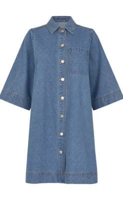 Outlet Kjole - Mera-G - Midt Blue Dot Kjoler