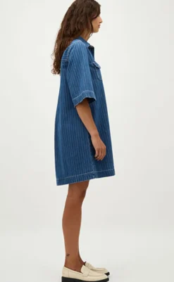 Online Kjole - Mira-G - Midt Blue Stripe Kjoler