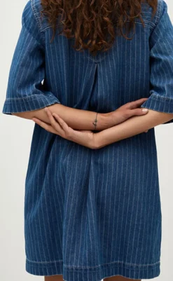 Online Kjole - Mira-G - Midt Blue Stripe Kjoler