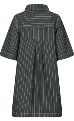 Clearance Kjole - Mira-G - Dark Grey Pinstripe Kjoler