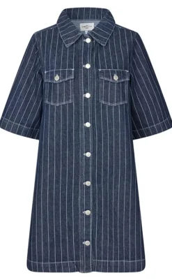 Clearance Kjole - Mira-G - Navy Pinstripe Kjoler