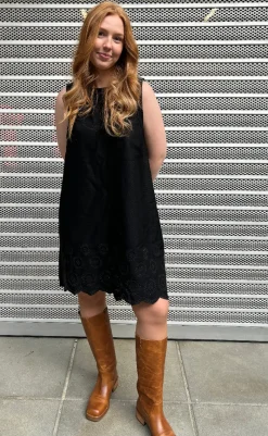 Online Kjole - Rhiann Scallop-G - Black Kjoler