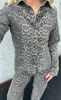 Sale Skjorte - Firola-G - Dark Leopard Mist Skjorter