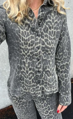 Sale Skjorte - Firola-G - Dark Leopard Mist Skjorter