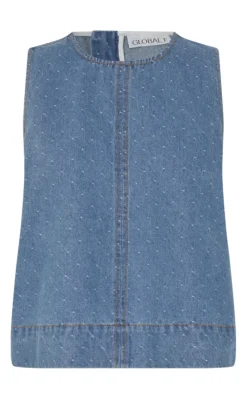 Online Top - Rihne-G - Midt Blue Dot T-shirts & Toppe