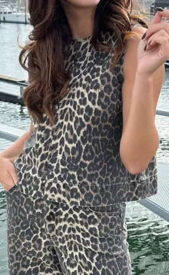 Discount Top - Rihne-G - Leopard Mist T-shirts & Toppe