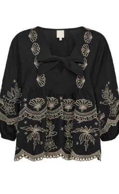 Hot Bluse - Sofja - Black/Sand Bluser