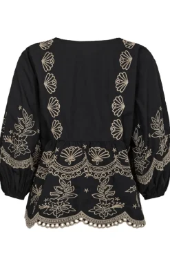 Hot Bluse - Sofja - Black/Sand Bluser