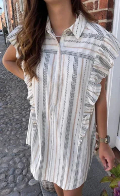 Best Kjole - Leonore - White/Sand/Black Kjoler