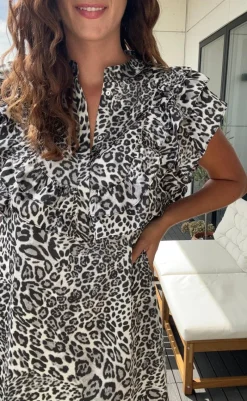 Clearance Kjole - Musse - Grey Leopard Kjoler