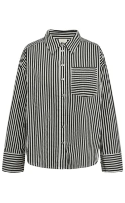 Online Skjorte - Sophia - Black/Creme Skjorter