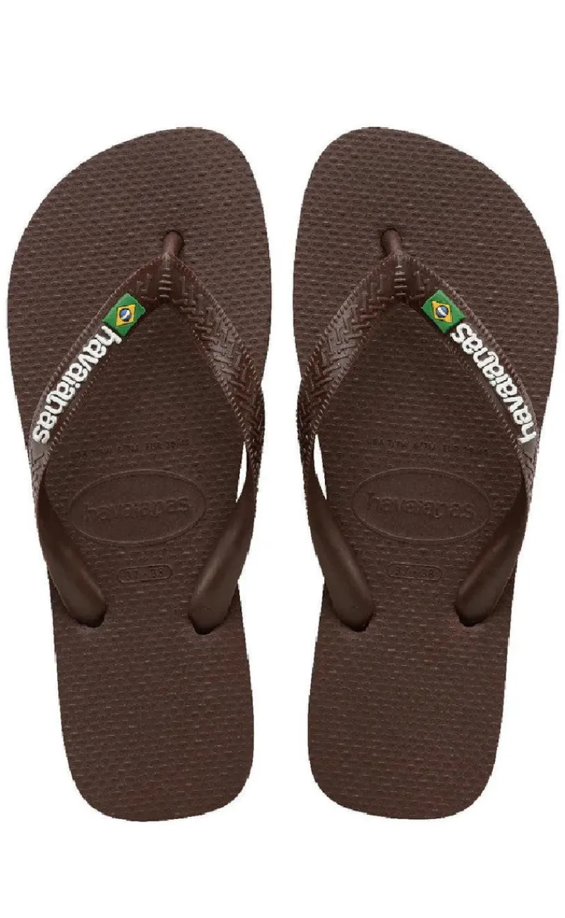 Clearance Klipklappere - Brasil Logo - Brown/White Sandaler