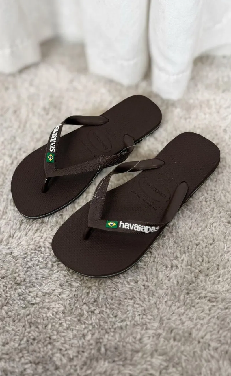 Clearance Klipklappere - Brasil Logo - Brown/White Sandaler