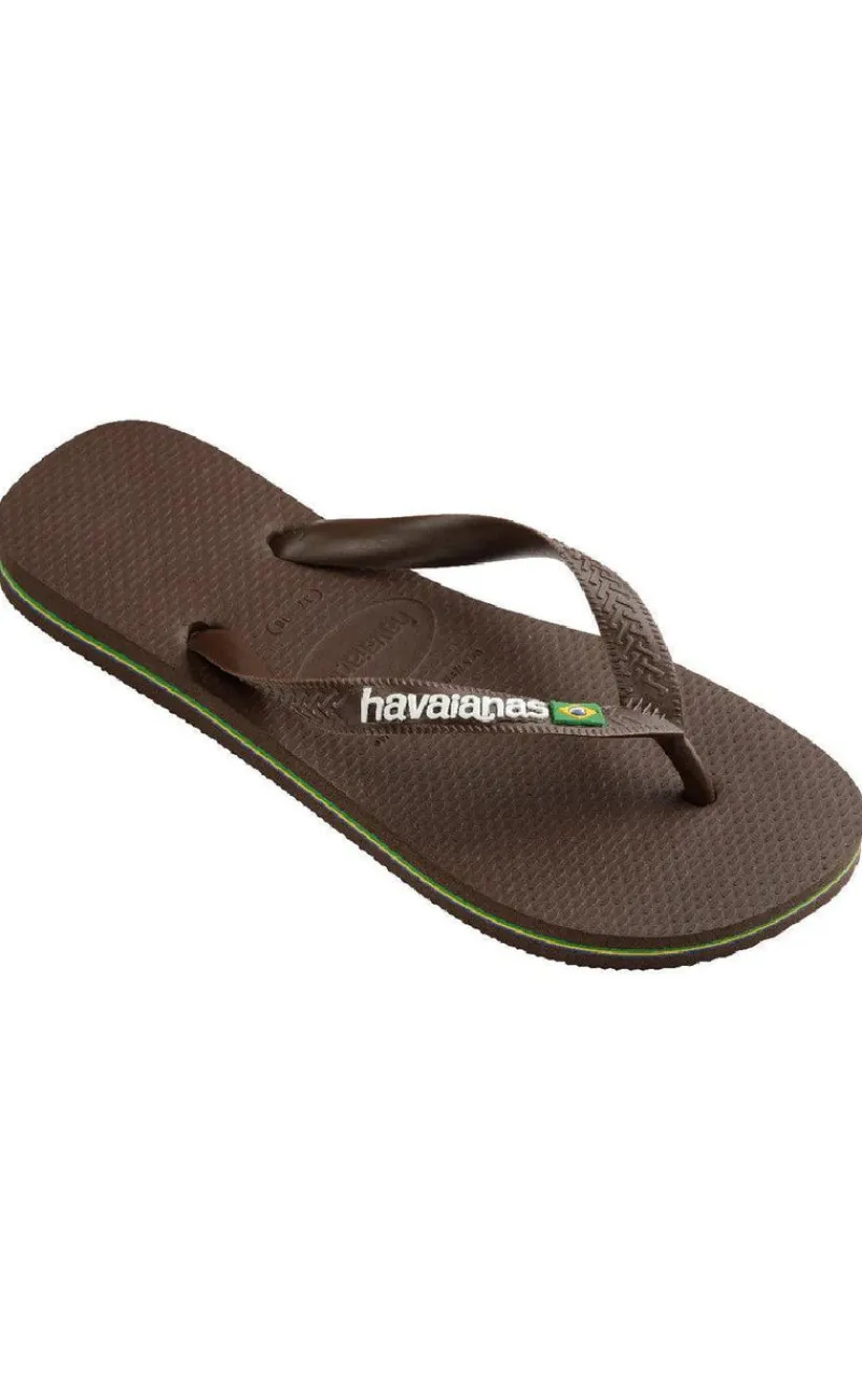 Clearance Klipklappere - Brasil Logo - Brown/White Sandaler