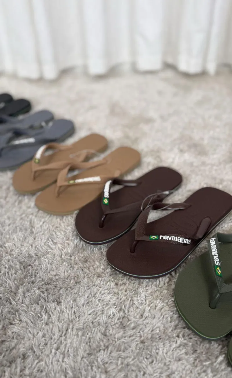 Clearance Klipklappere - Brasil Logo - Brown/White Sandaler