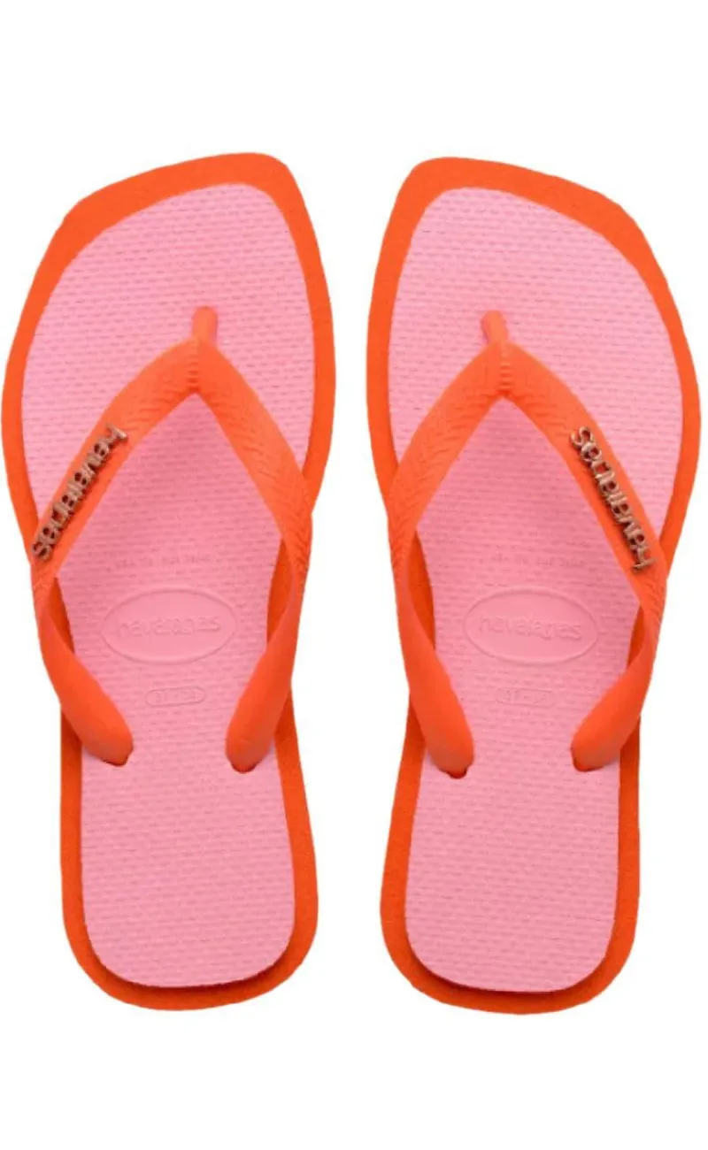 Online Klipklappere - Top Square Fusion - Sunset Orange Sandaler|T-shirts & Toppe