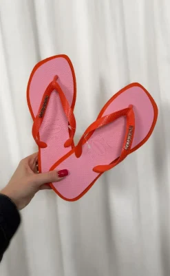 Online Klipklappere - Top Square Fusion - Sunset Orange Sandaler|T-shirts & Toppe