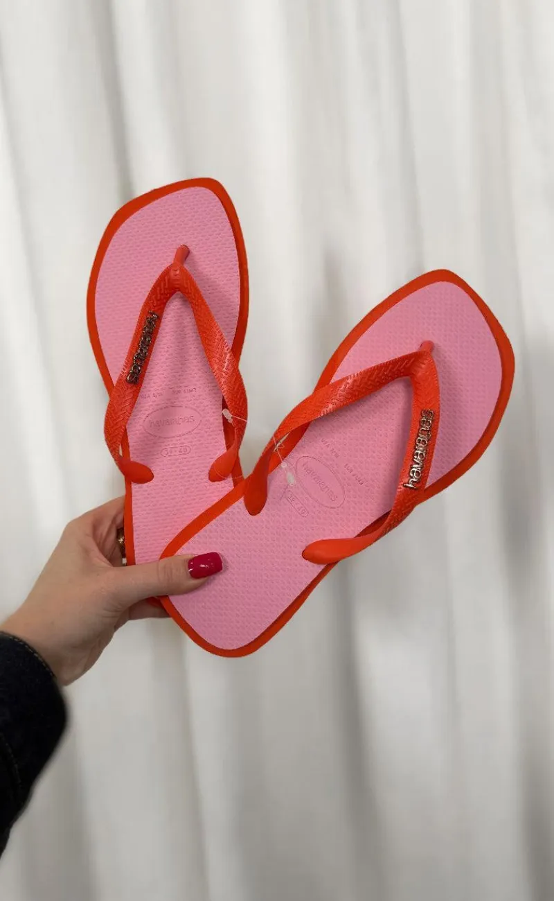 Online Klipklappere - Top Square Fusion - Sunset Orange Sandaler|T-shirts & Toppe