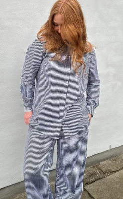 Outlet Bukser - Rønne Essential - Black/White Stripe Bukser & Jeans