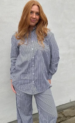 Outlet Bukser - Rønne Essential - Black/White Stripe Bukser & Jeans