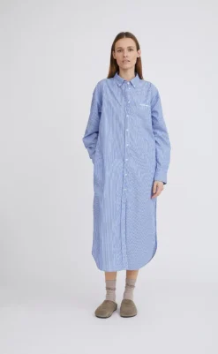 Hot Kjole - Sunday Shirt - Blue Stripe Kjoler