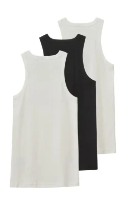 Clearance Top - 3 Pack Tank Top - White/Black T-shirts & Toppe