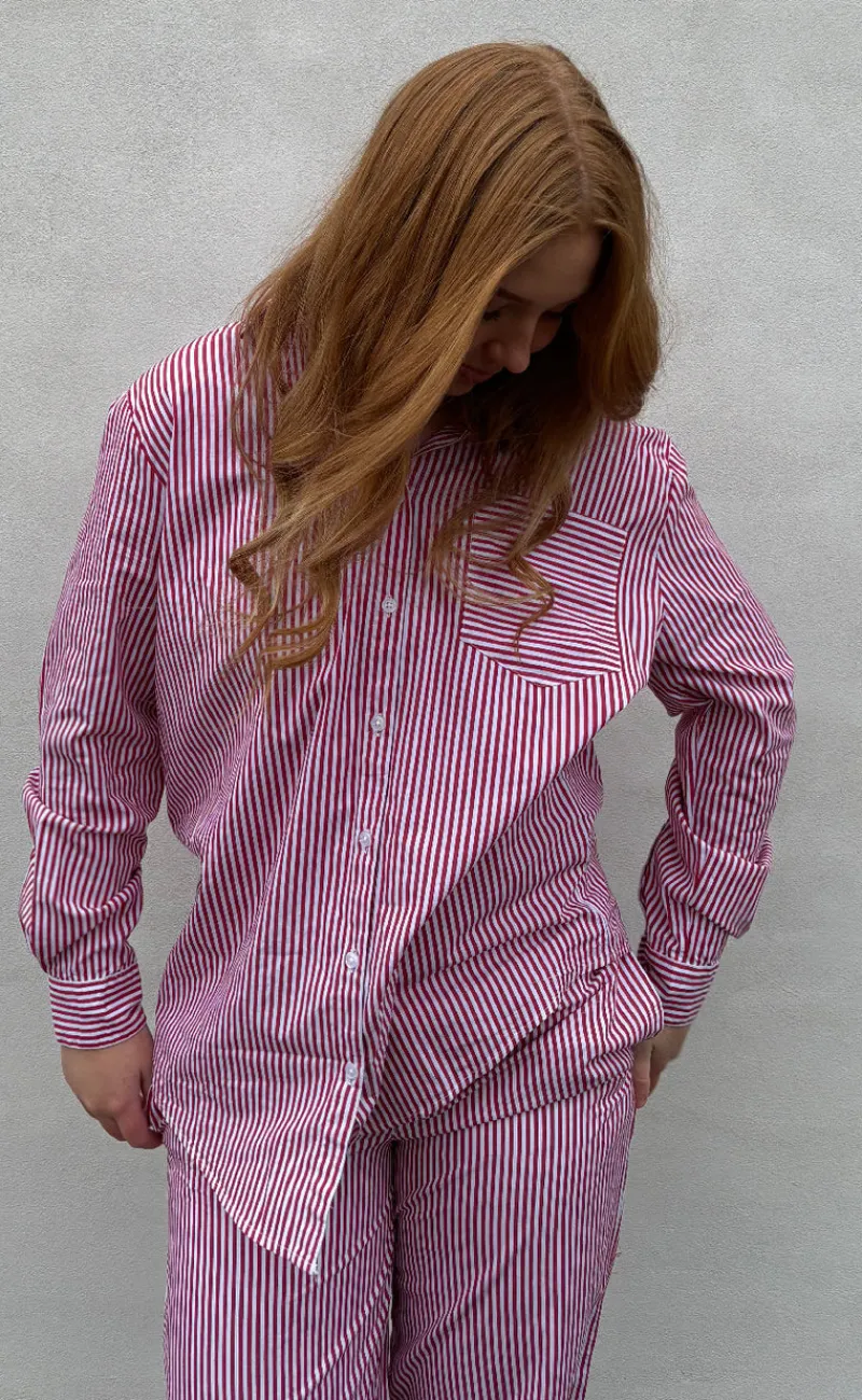 Discount Skjorte - Rønne Essential LS - Red/White Skjorter