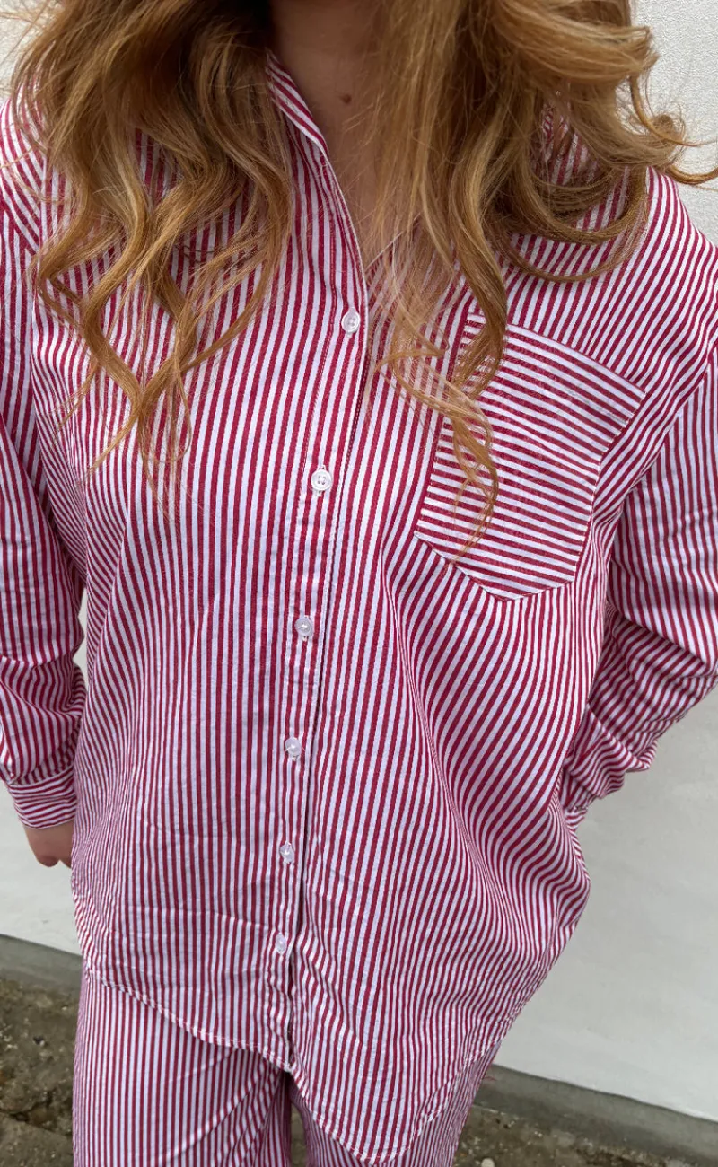 Discount Skjorte - Rønne Essential LS - Red/White Skjorter