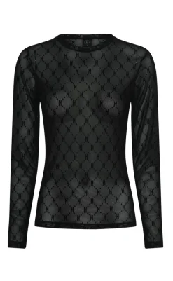 Discount Bluse - Mesh - Black Bluser