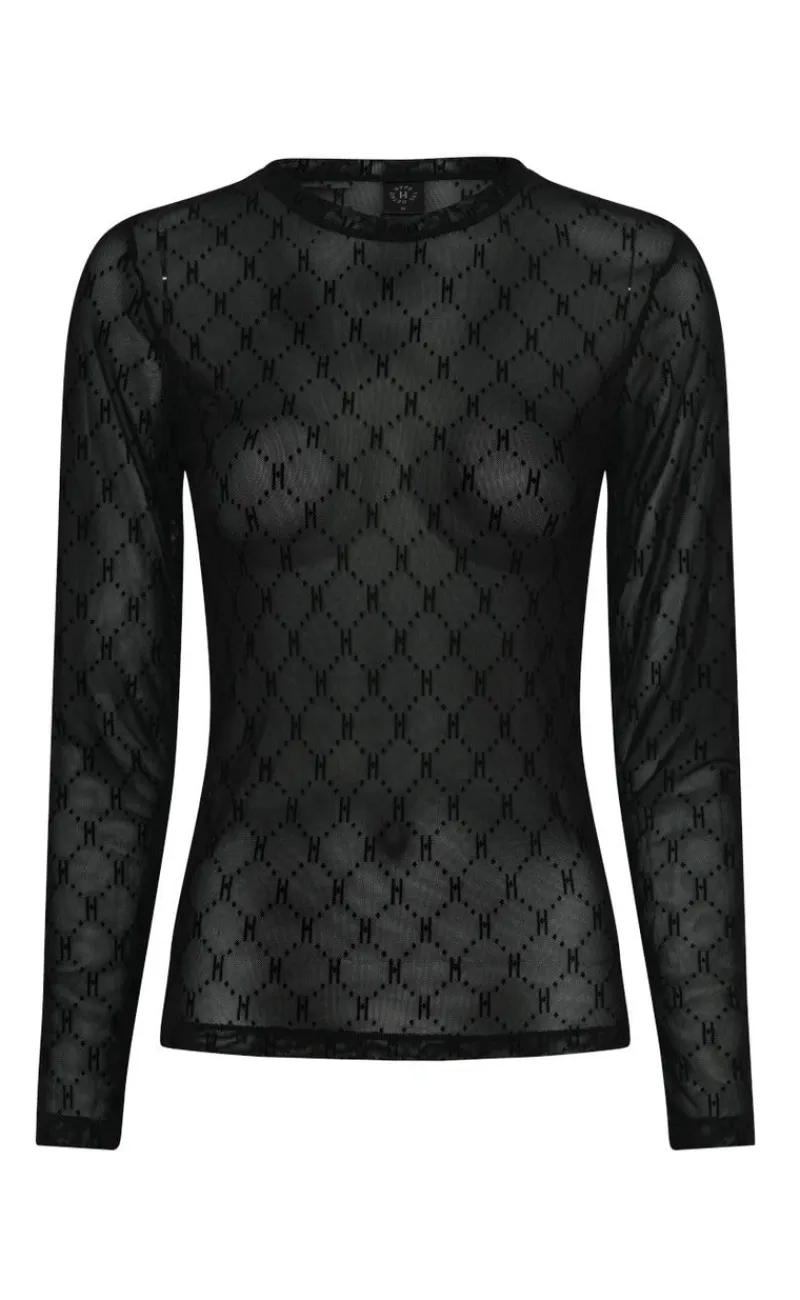 Discount Bluse - Mesh - Black Bluser