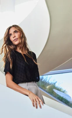 Online Bluse - Oversize Mesh - Black Bluser