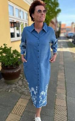 Best INA Copenhagen Kjole - Debbie - Light Blue W. Embroidery Kjoler