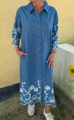 Best INA Copenhagen Kjole - Debbie - Light Blue W. Embroidery Kjoler