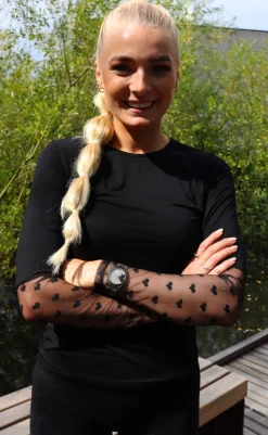 Hot Liberte Bluse - Isa Ls Lace Sleeve - Black Heart Bluser