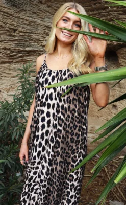 Sale Liberte Kjole - Alma Strap - Big Lux Leo/Fossil Kjoler