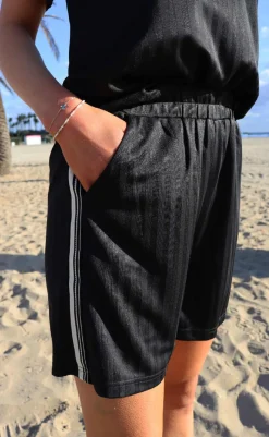 Online Liberte Shorts - Felia - Black Simili Shorts
