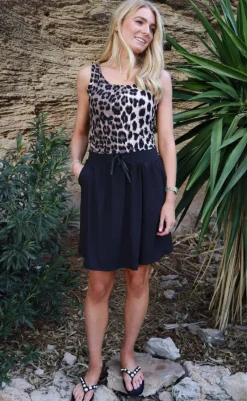 Outlet Liberte Top - Alma Turn - Big Lux Leo/Fossil T-shirts & Toppe