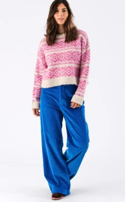New Sweater - Lottie Jumper - Neon Pink Striktrøjer & Sweat