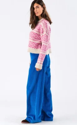 New Sweater - Lottie Jumper - Neon Pink Striktrøjer & Sweat