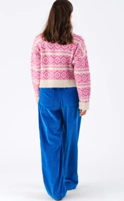 New Sweater - Lottie Jumper - Neon Pink Striktrøjer & Sweat