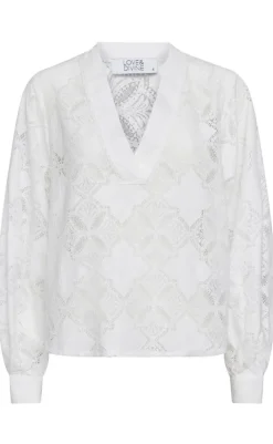 Sale Love & Divine Bluse - Love1307 - Cream Lace Bluser